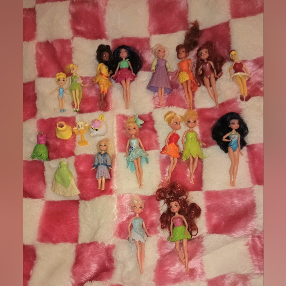 15 Disney Tinkerbell Fairy Doll Polly Pocket Bundle